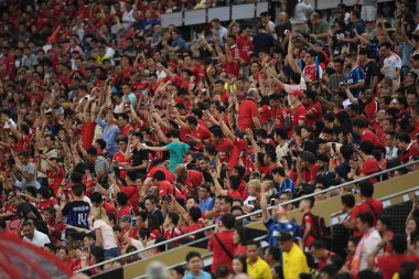 Kallang-Singapur-20jul2019: Manchester biriminin tanımlanamayan hayranları