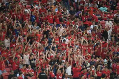 Kallang-Singapur-20jul2019: Manchester biriminin tanımlanamayan hayranları