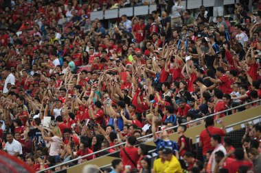 Kallang-Singapur-20jul2019: Manchester biriminin tanımlanamayan hayranları