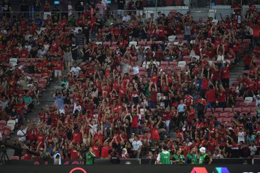 Kallang-Singapur-20jul2019: Manchester biriminin tanımlanamayan hayranları
