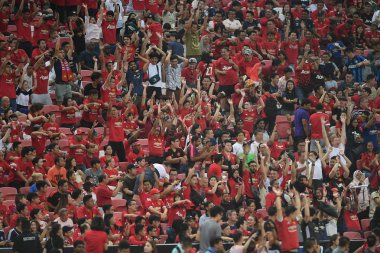 Kallang-Singapur-20jul2019: Manchester biriminin tanımlanamayan hayranları