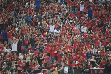Kallang-Singapur-20jul2019: Manchester biriminin tanımlanamayan hayranları
