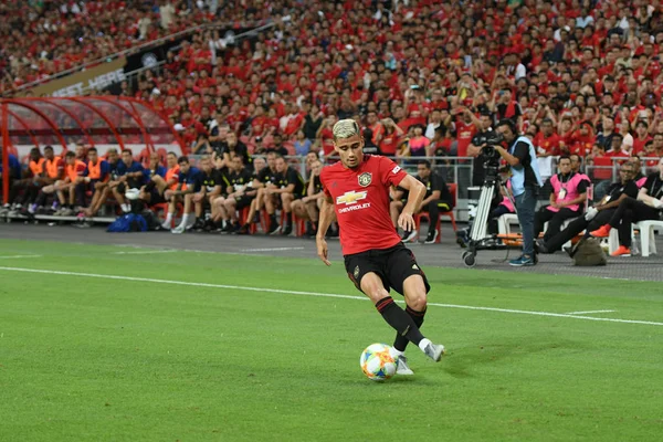 Kallang-Singapur-20jul2019: Andreas Pereira #15 hráč Manche — Stock fotografie