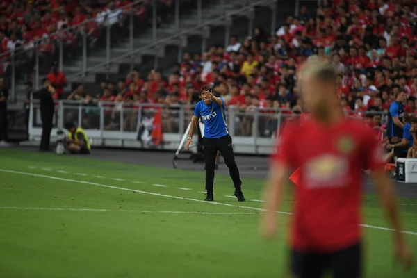 Kallang-Singapur-20jul2019: Antonio Conte Inter Milan müdürü — Stok fotoğraf