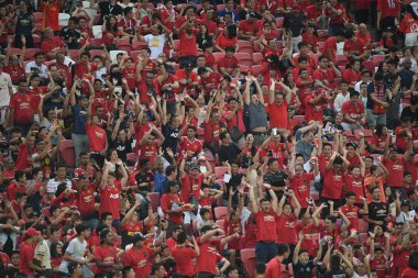 Kallang-Singapur-20jul2019: Manchester biriminin tanımlanamayan hayranları
