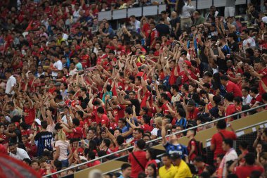 Kallang-Singapur-20jul2019: Manchester biriminin tanımlanamayan hayranları