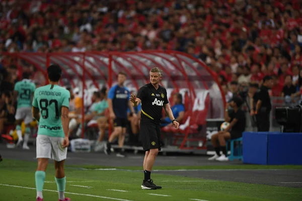 Kallang-singapore-20jul2019: Ole gunnar solskjaer gerente de manc —  Fotos de Stock