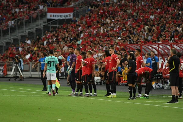 Каллуанг-Сінгапур-20юля 2019: гравець "Манчестер Юнайтед" зміна — стокове фото
