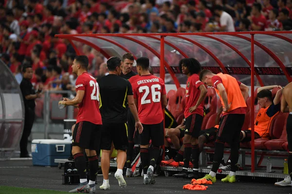 Kallang-Singapur-20jul2019: Diogo dalot #20 hráč Manchesteru — Stock fotografie