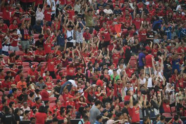 Kallang-Singapur-20jul2019: Manchester biriminin tanımlanamayan hayranları