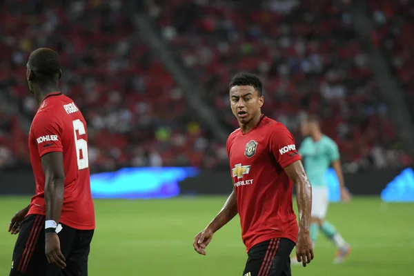 Kallang-singapore-20jul2019:Jesse lingard #14 player of manchest — Stock Photo, Image