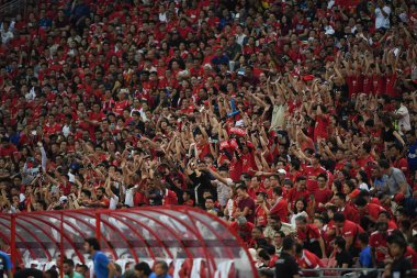 Kallang-Singapur-20jul2019: Manchester biriminin tanımlanamayan hayranları