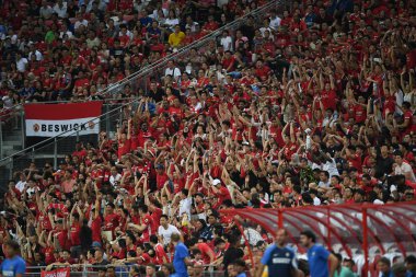 Kallang-Singapur-20jul2019: Manchester biriminin tanımlanamayan hayranları