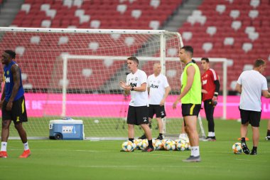 Kallang-singapore-19jul2019:Manchester United'ın teknik direktörü 