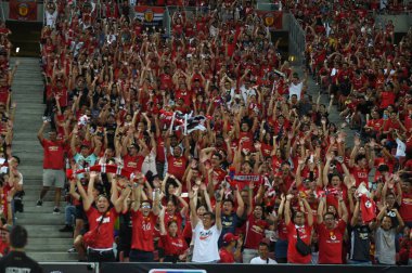 Kallang-Singapur-20jul2019: Manchester biriminin tanımlanamayan hayranları