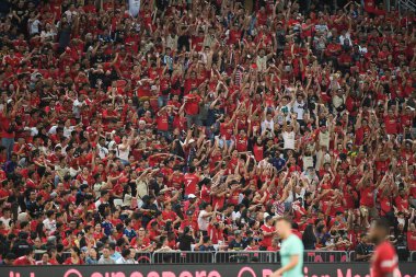 Kallang-Singapur-20jul2019: Manchester biriminin tanımlanamayan hayranları