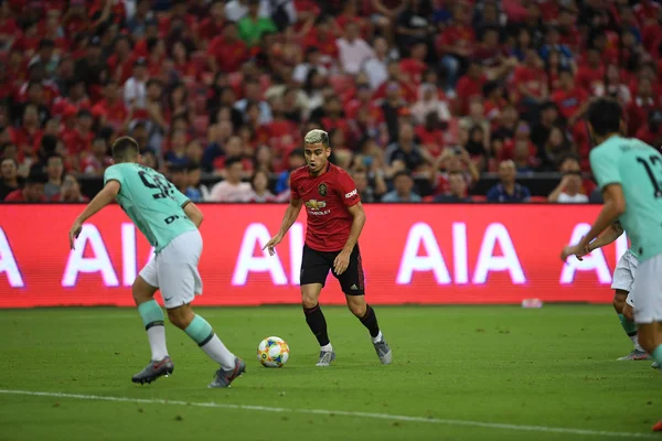 Kallang-Szingapúr-20jul2019: Andreas Pereira #15 játékos a Manche — Stock Fotó