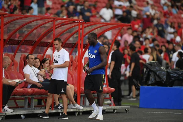 Kallang-Singapur-19jul2019: Romelu Lukaku #9 hráč Mancheste — Stock fotografie