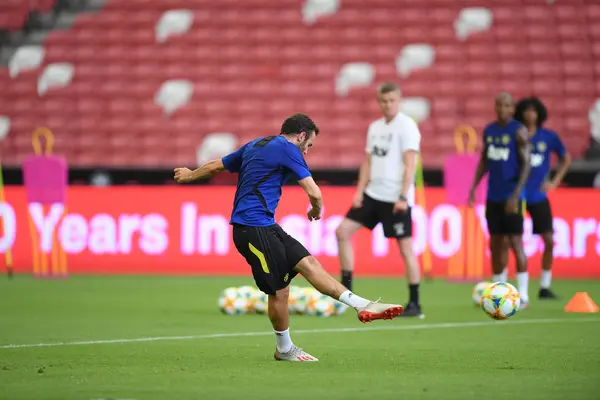 Kallang-Singapur-19jul2019: Juan Mata #8 gracz z Manchester un — Zdjęcie stockowe