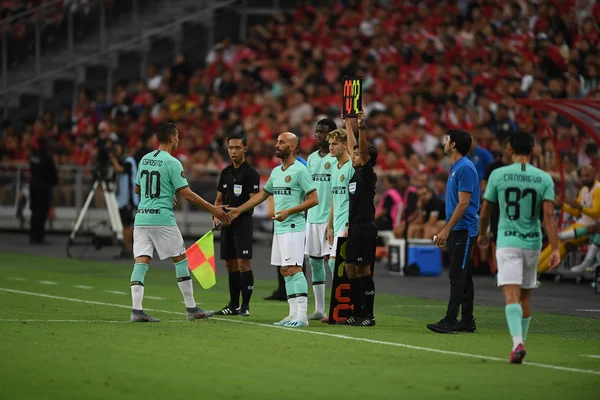 Kallang-singapore-20jul2019:inter milan oyuncu değişen playe — Stok fotoğraf