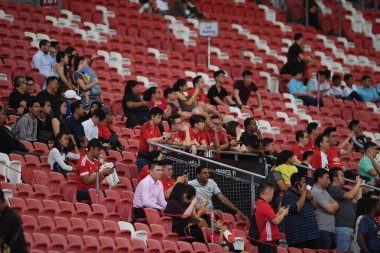 Kallang-singapore-19jul2019:Manchester Unite'in tanımlanamayan hayranı