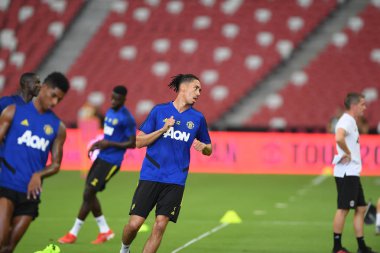 Kallang-singapore-19jul2019:Chris manches #12 oyuncu küçük