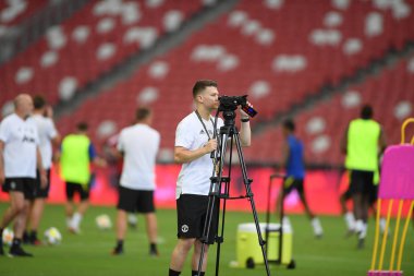 Kallang-singapore-19jul2019:Resmi sırasında kameraman eylem