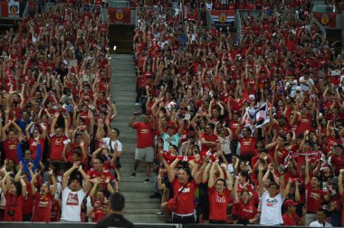 Kallang-Singapur-20jul2019: Manchester biriminin tanımlanamayan hayranları