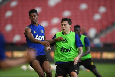 Kallang-singapore-19jul2019:Victor lindelof #2 manches oyuncusu