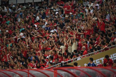 Kallang-Singapur-20jul2019: Manchester biriminin tanımlanamayan hayranları