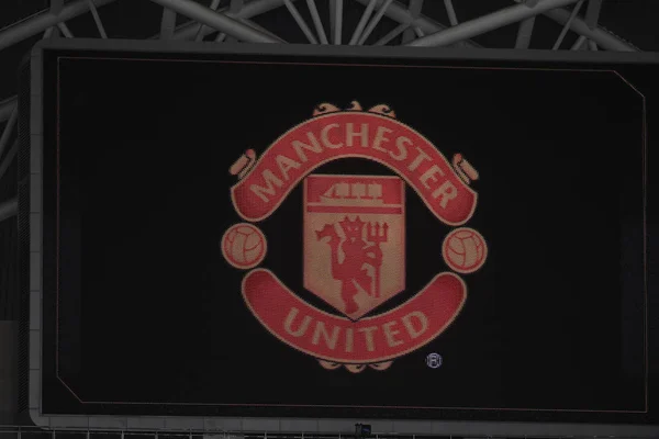 Kallang-singapore-19juillet 2019 : Tableau d'affichage logo équipe manchester — Photo