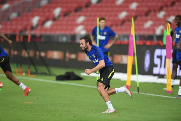 Kallang-Singapur-19jul2019: Juan Mata #8 gracz z Manchester un — Zdjęcie stockowe