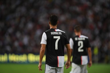 Kallang-singapore-21jul2019: Cristiano ronaldo # 7 Juven oyuncusu