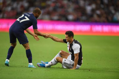Kallang-singapore-21jul2019: Cristiano ronaldo # 7 Juven oyuncusu
