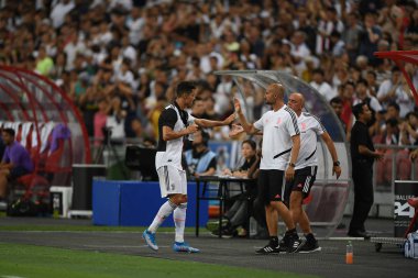 Kallang-singapore-21jul2019: Cristiano ronaldo # 7 Juven oyuncusu