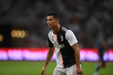 Kallang-singapore-21jul2019: Cristiano ronaldo # 7 Juven oyuncusu