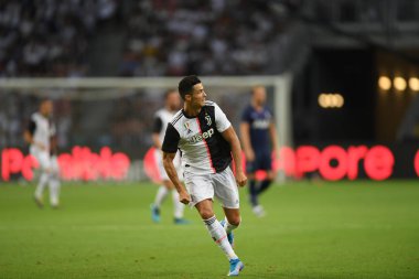 Kallang-singapore-21jul2019: Cristiano ronaldo # 7 Juven oyuncusu