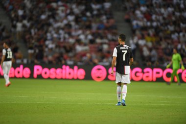 Kallang-singapore-21jul2019: Cristiano ronaldo # 7 Juven oyuncusu