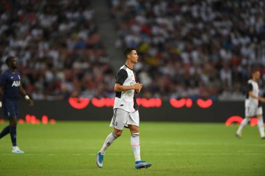 Kallang-singapore-21jul2019: Cristiano ronaldo # 7 Juven oyuncusu