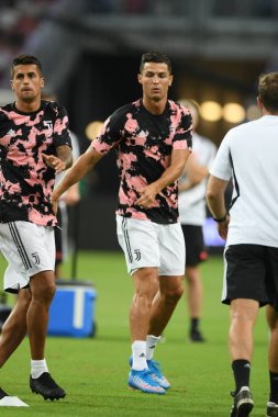 Kallang-singapore-21jul2019: Cristiano ronaldo # 7 Juven oyuncusu