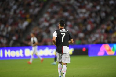 Kallang-singapore-21jul2019: Cristiano ronaldo # 7 Juven oyuncusu