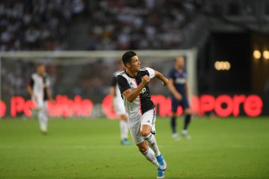 Kallang-singapore-21jul2019: Cristiano ronaldo # 7 Juven oyuncusu