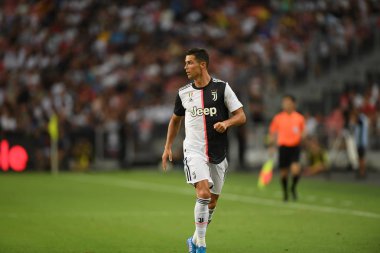 Kallang-singapore-21jul2019: Cristiano ronaldo # 7 Juven oyuncusu