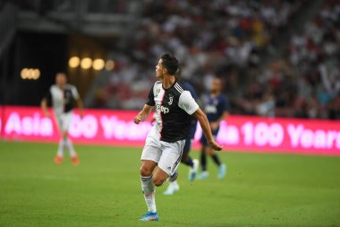 Kallang-singapore-21jul2019: Cristiano ronaldo # 7 Juven oyuncusu