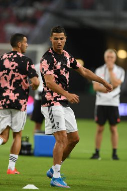 Kallang-singapore-21jul2019: Cristiano ronaldo # 7 Juven oyuncusu
