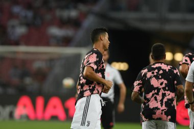 Kallang-singapore-21jul2019: Cristiano ronaldo # 7 Juven oyuncusu
