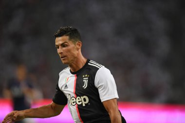Kallang-singapore-21jul2019: Cristiano ronaldo # 7 Juven oyuncusu
