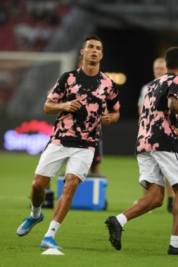Kallang-singapore-21jul2019: Cristiano ronaldo # 7 Juven oyuncusu