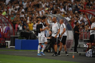 Kallang-singapore-21jul2019: Cristiano ronaldo # 7 Juven oyuncusu