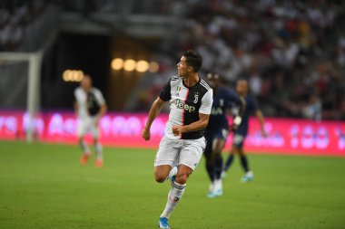 Kallang-singapore-21jul2019: Cristiano ronaldo # 7 Juven oyuncusu
